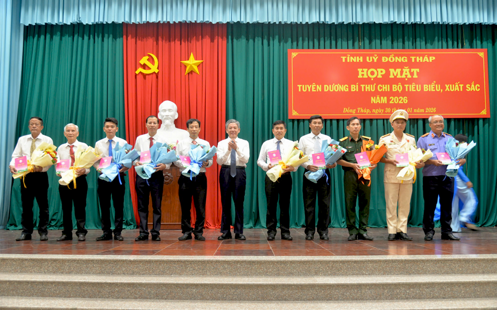 Đồng Tháp: Tuyên dương 59 Bí thư Chi bộ tiêu biểu, xuất sắc năm 2026