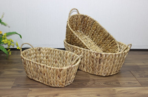 Bộ 3 sọt OVAL lục bình đan vặn